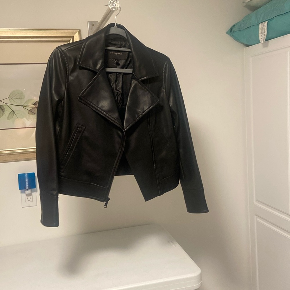 Faux leather black jacket